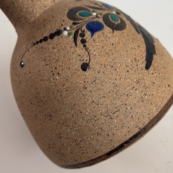 Mexican Tonala art stoneware pottery owl vase - Picture 14 of 15